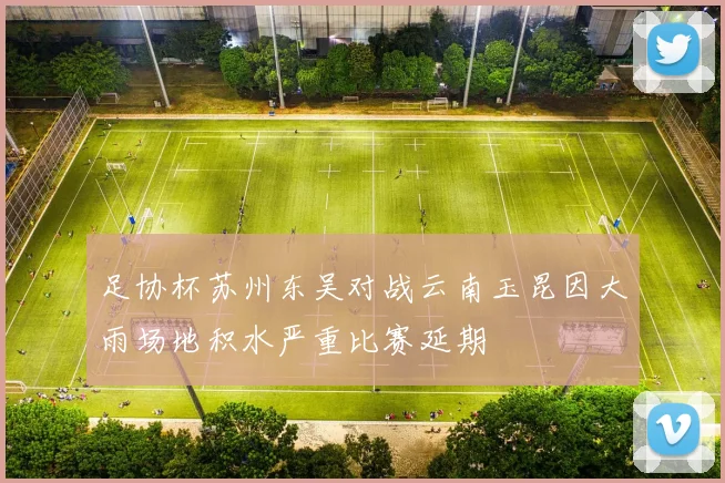 足协杯苏州东吴对战云南玉昆因大雨场地积水严重比赛延期